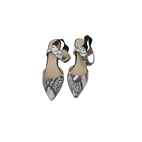 Franco Sarto Snakeskin Printed Leather Elastic Strap Heels 9.5 - Picture 2 of 6